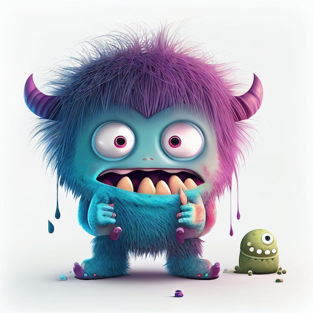 Illustration cartoon cute Monsters on isolated background Created with Generative AI technology