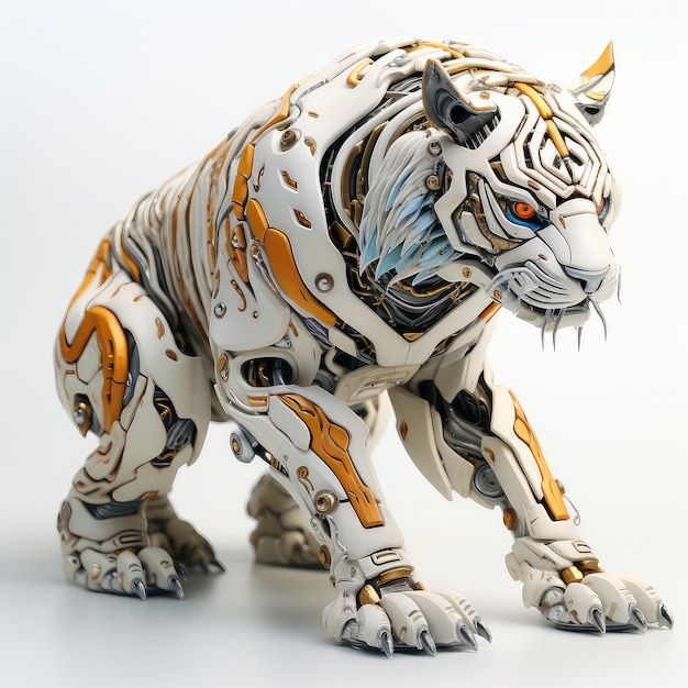 Illustration cartoon cyberpunk tiger enchantment fantasy