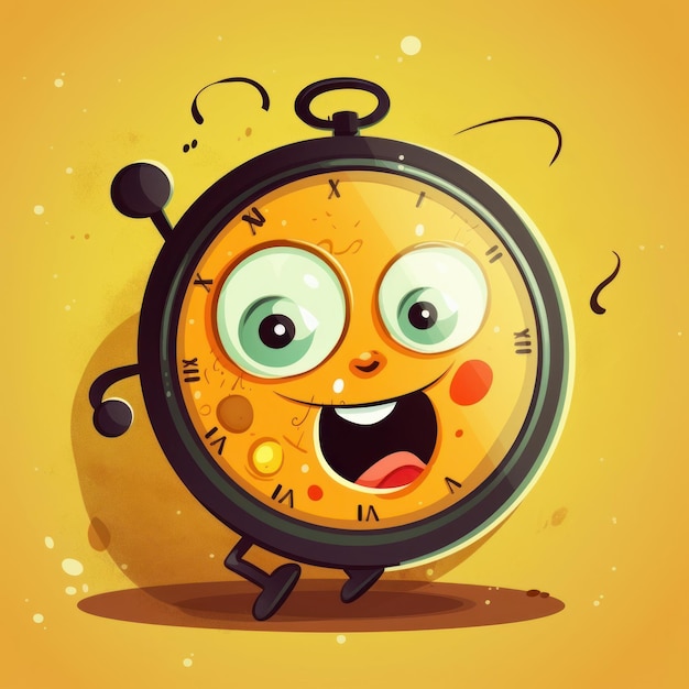 Illustration of a cartoon desktop clock