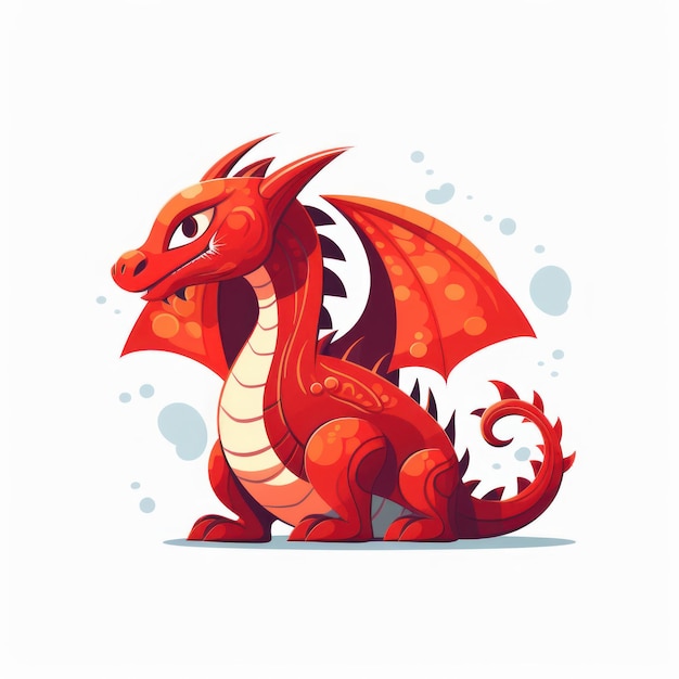 Illustration of a cartoon of a dragon