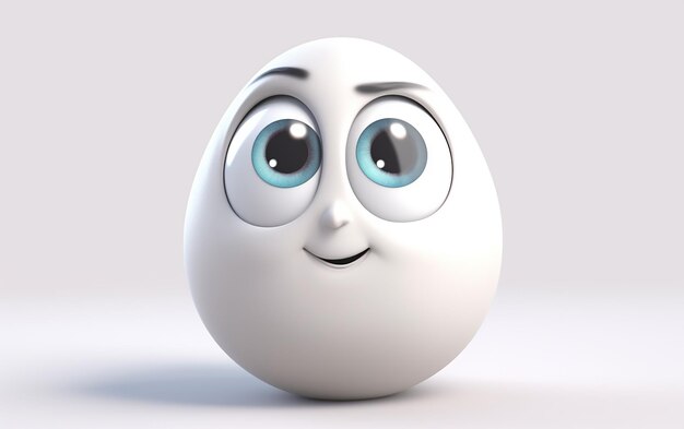 Foto illustrazione di un uovo cartone animato con un'emozione