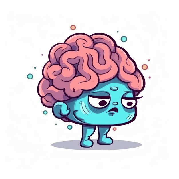 Illustration of a cartoon of a human brain