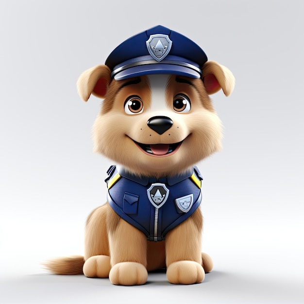 Photo illustration cartoon k9 officer