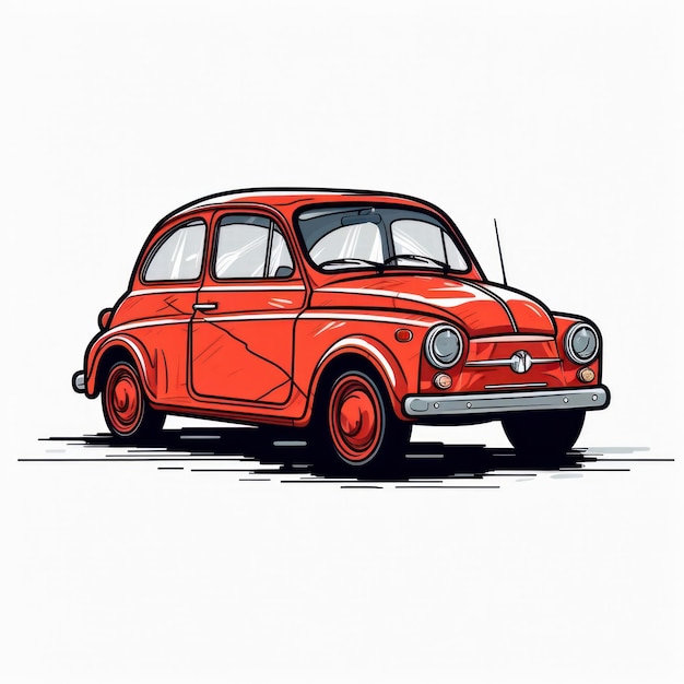 Illustration of a cartoon of a red car