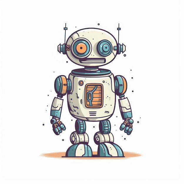 Illustration of a cartoon of a robot