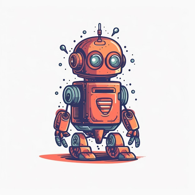 Illustration of a cartoon of a robot