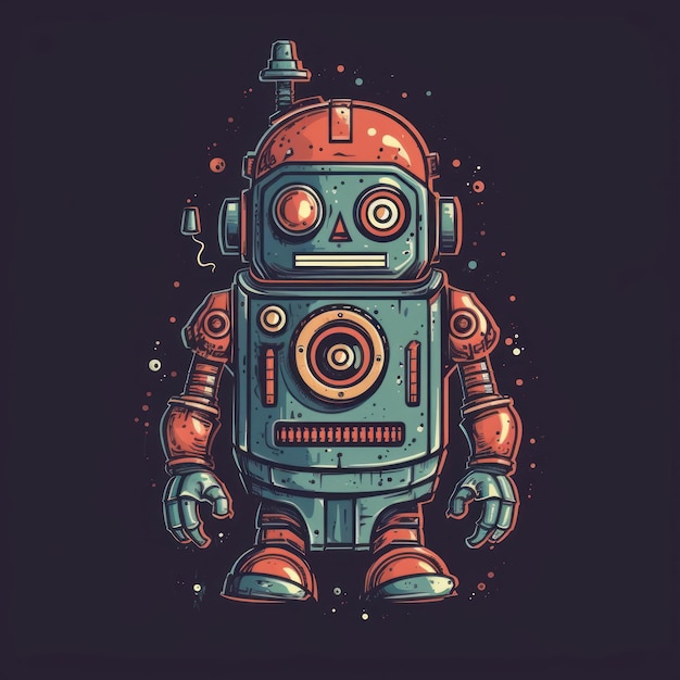 Illustration of a cartoon of a robot