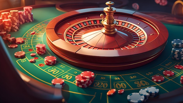 Illustration of casino wheel background