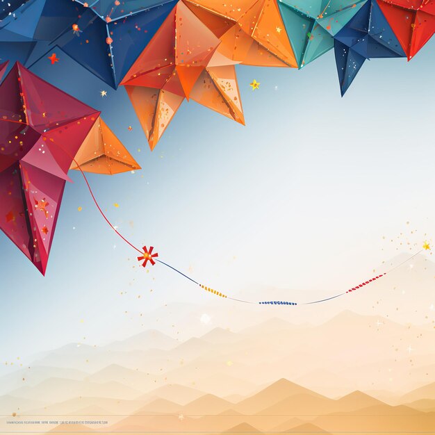 Photo illustration of celebrate indian festival makar sankranti with color