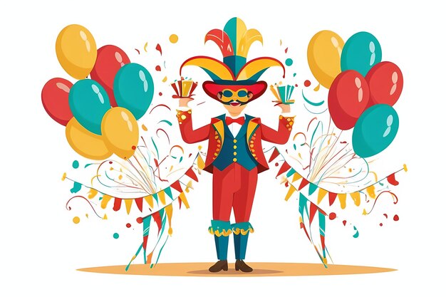 illustration of celebrating carnival