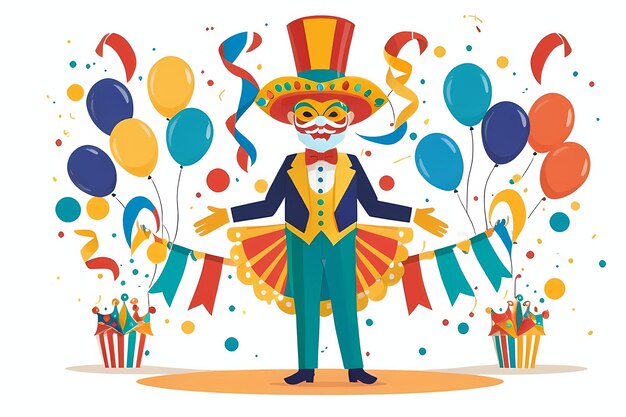 illustration of celebrating carnival