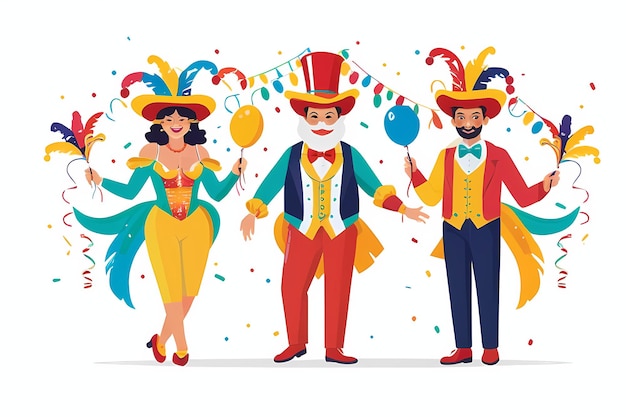 illustration of celebrating carnival