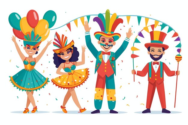 illustration of celebrating carnival