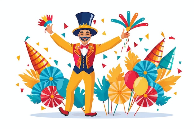 illustration of celebrating carnival