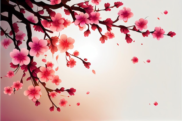 Illustration of cherry blossom sakura