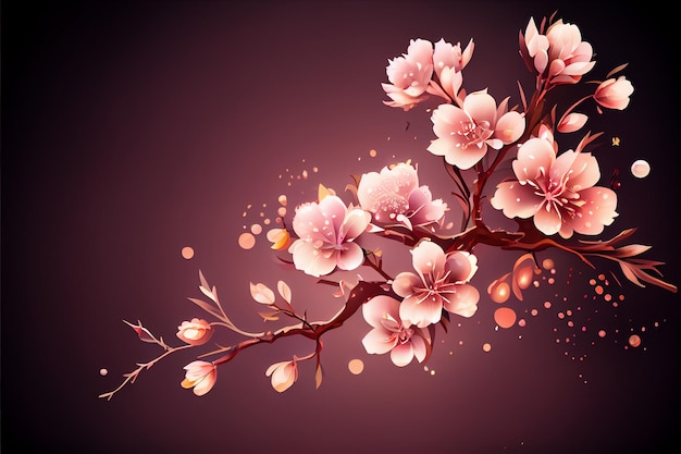 Illustration of cherry blossom sakura