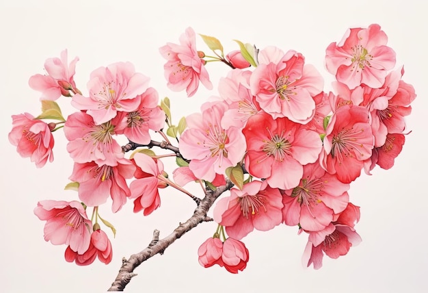 an illustration of cherry blossoms in the style of realistic watercolor paintings