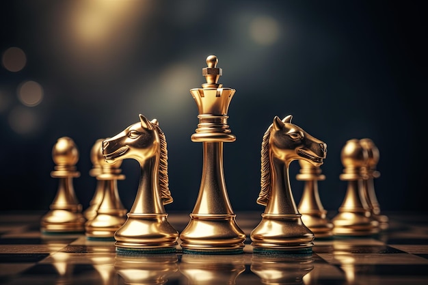 Premium AI Image  Closeup Wallpaper chess pieces on a board