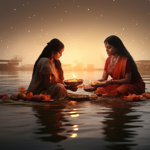 illustration of chhath puja 2023 images HD