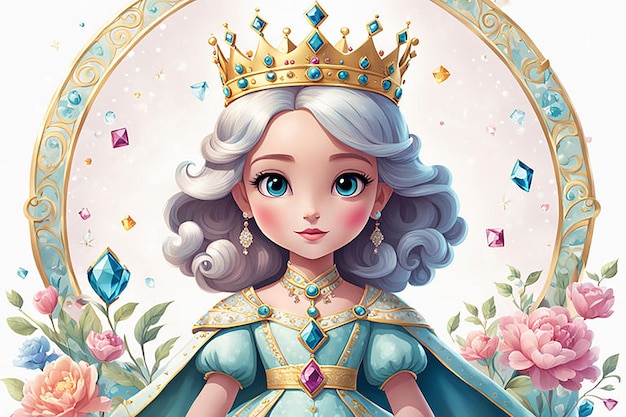 Photo illustration of a child cartoon queen