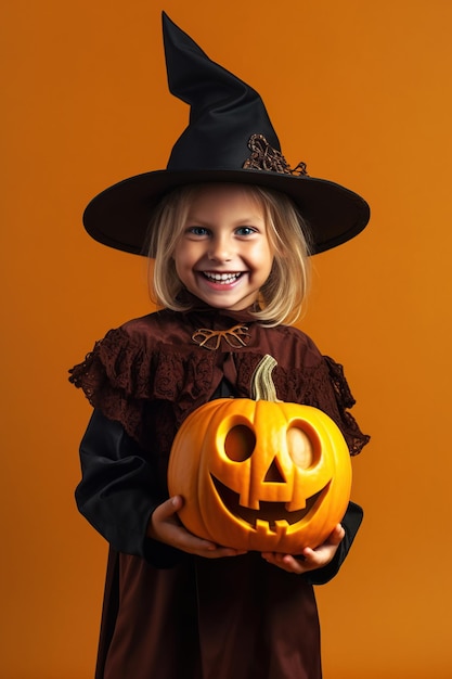 An illustration of children wearing a halloween costume AI Generated