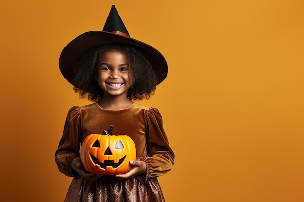 An illustration of children wearing a halloween costume AI Generated