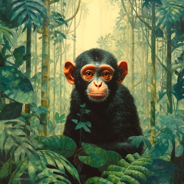 illustration of chimpanzee