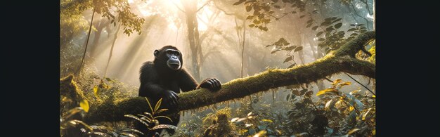 Photo illustration of chimpanzee