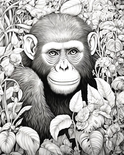 Photo illustration of chimpanzee