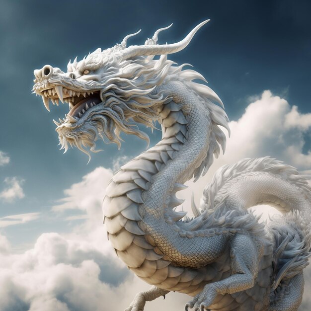 Photo illustration of chinese dragon fantasy art