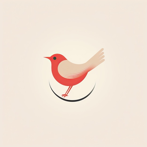 Photo illustration of chirping bird minimal logo