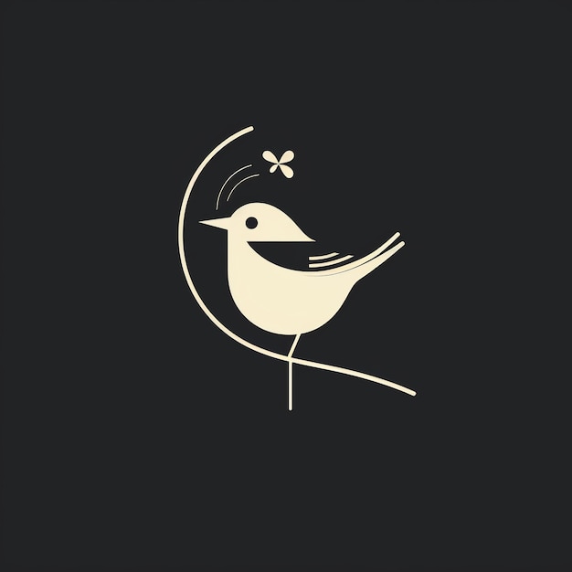 Photo illustration of chirping bird minimal logo