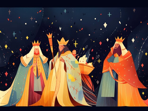 illustration Christian Festival Epiphany in yellow