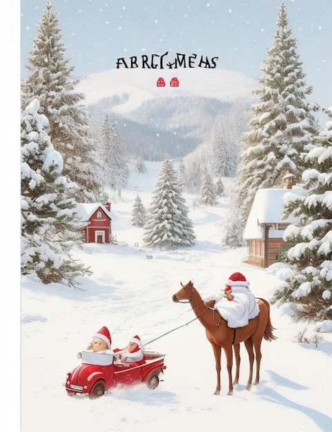 an a illustration christmas greeting card