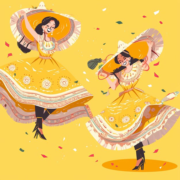 Foto illustrazione cinco de mayo in giallo