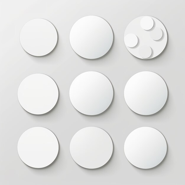 Photo illustration of circle adhesive symbols white tags paper round stic