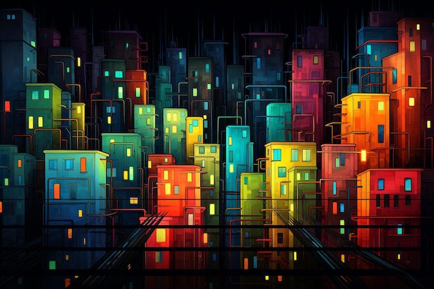 夜の街のイラスト