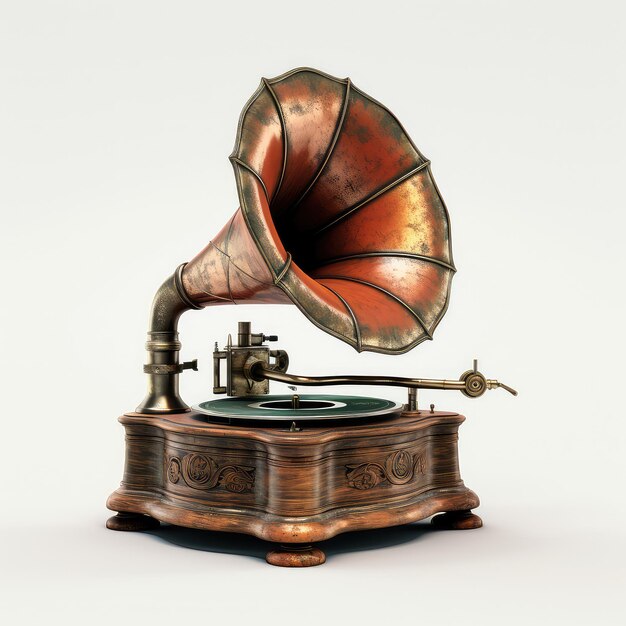 illustration classic gramophone scene