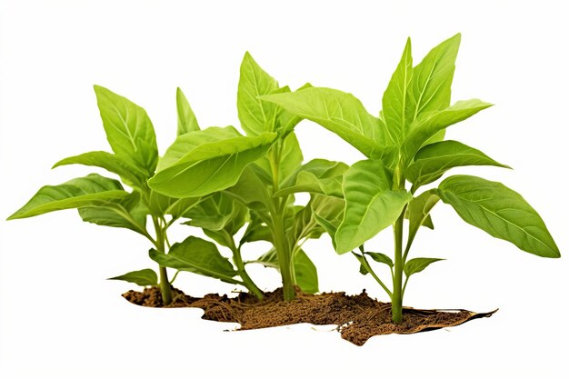 illustration of clipping paths Isolated young tobacco plant with Generative ai