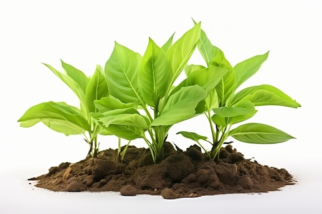 Photo illustration of clipping paths isolated young tobacco plant with generative ai