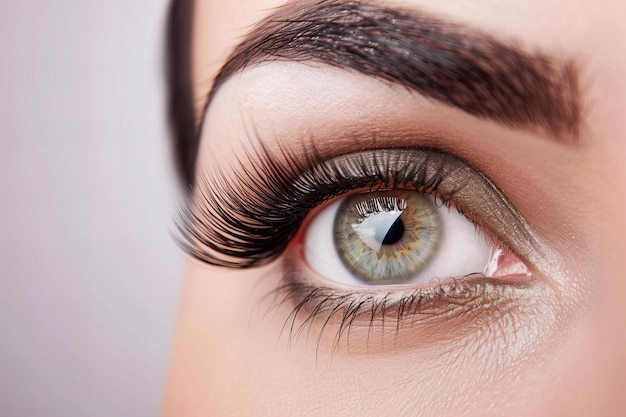 illustration of close up of a beautiful womans eye with long eyelashes and natural makeup in a mac