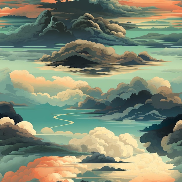 an illustration of clouds in the sky