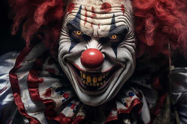 Photo illustration of clown image carnival theme clowns scary clowns generative ai