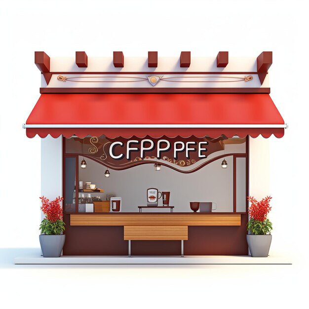 illustration of Coffee Shop Signboard3D rendering of a signboard