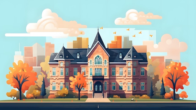 Illustration of a college