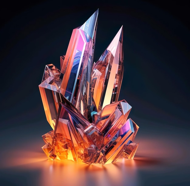 Illustration colorful of crystals with dark background