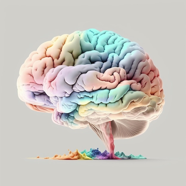 カラフルな人間の脳のイラスト
