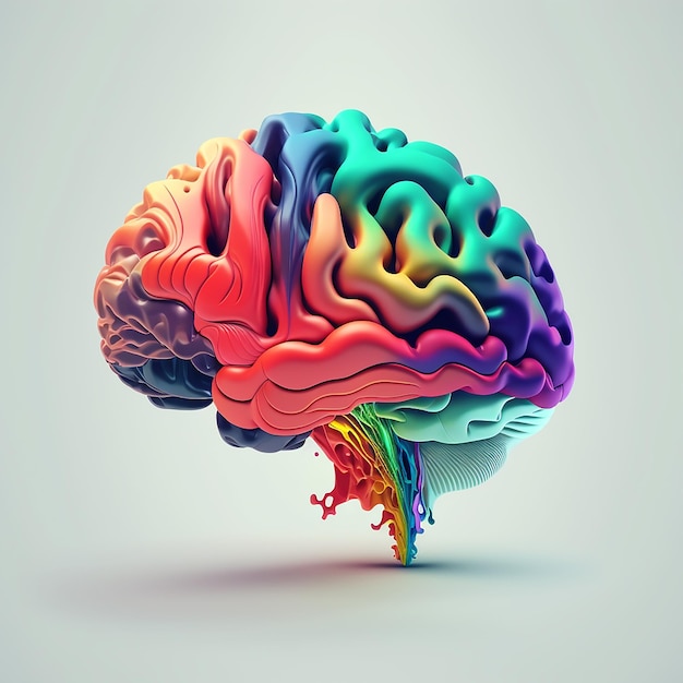 Illustration of colorful human brain