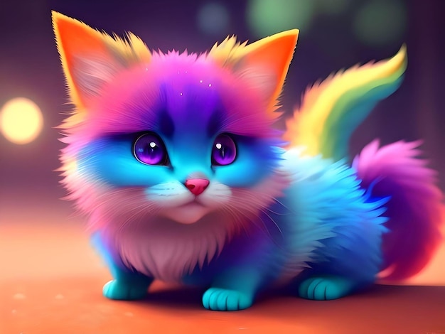illustration of a colorful magical cute adorable loving creature