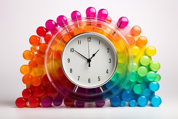illustration of A colorful rainbow time delay method photo grade Generative ai
